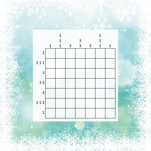Nonogram Puzzle: Snowflake 7x7