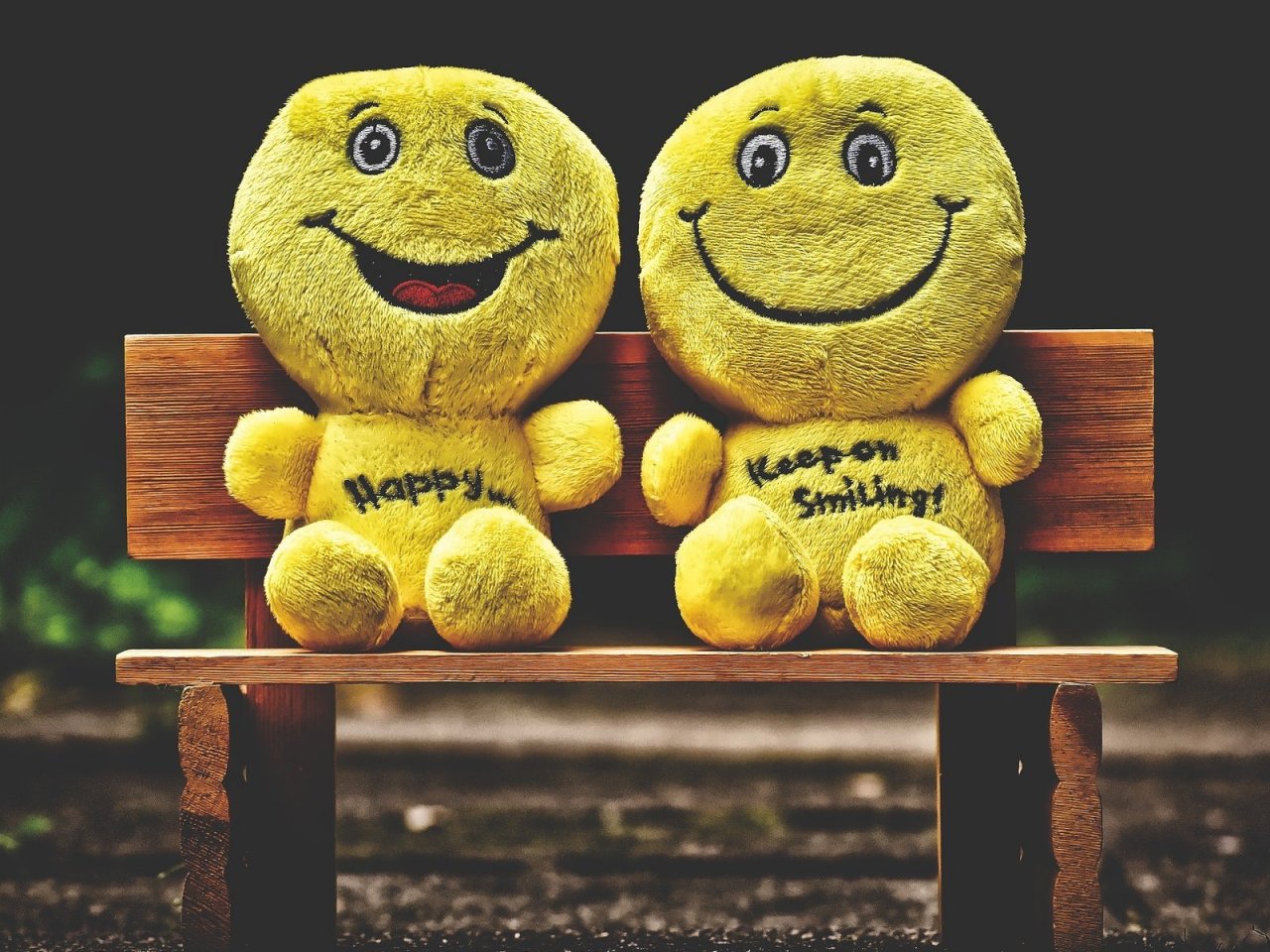 Smileys on the bench jigsaw puzzle