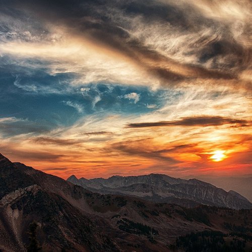 Sunset over the mountains jigsaw puzzle