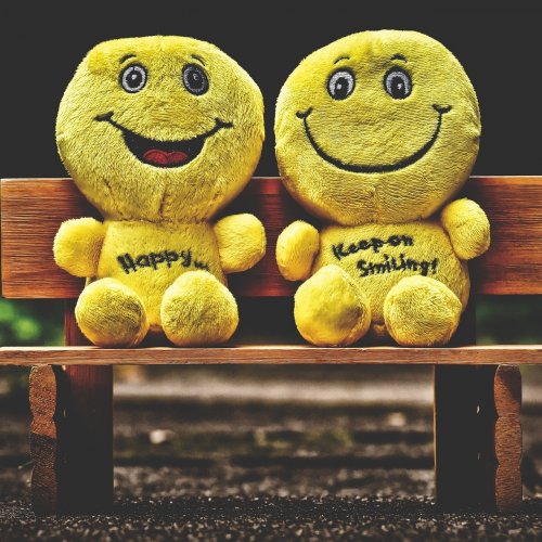 Smileys on the bench jigsaw puzzle