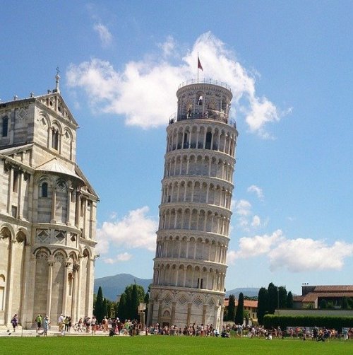 The Leaning Tower of Pisa acquired its slope while it was still under construction. This famous building is a UNESCO World Heritage Site number 395. What country is it a symbol of?