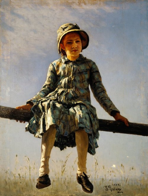 Who did Ilya Repin depict in one of his most cheerful paintings, called Dragonfly?