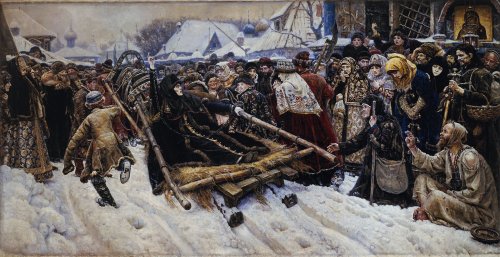 According to Surikov's own recollections, which scene the artist saw gave the key to the image of the protagonist of this famous painting?