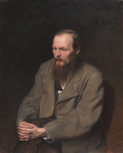 Which famous Russian artist painted this famous portrait of Fyodor Dostoevsky?