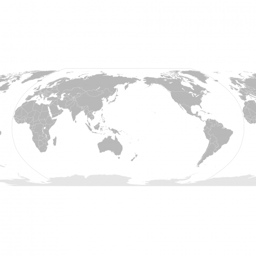 Which ocean is located in the middle on the map most commonly used in Japan, China, and Australia?