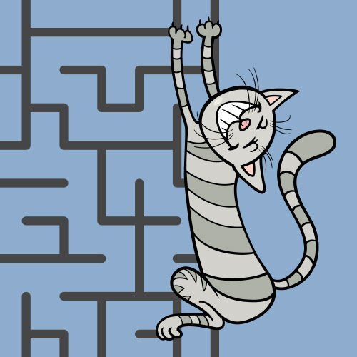 Walk to your cat in the maze